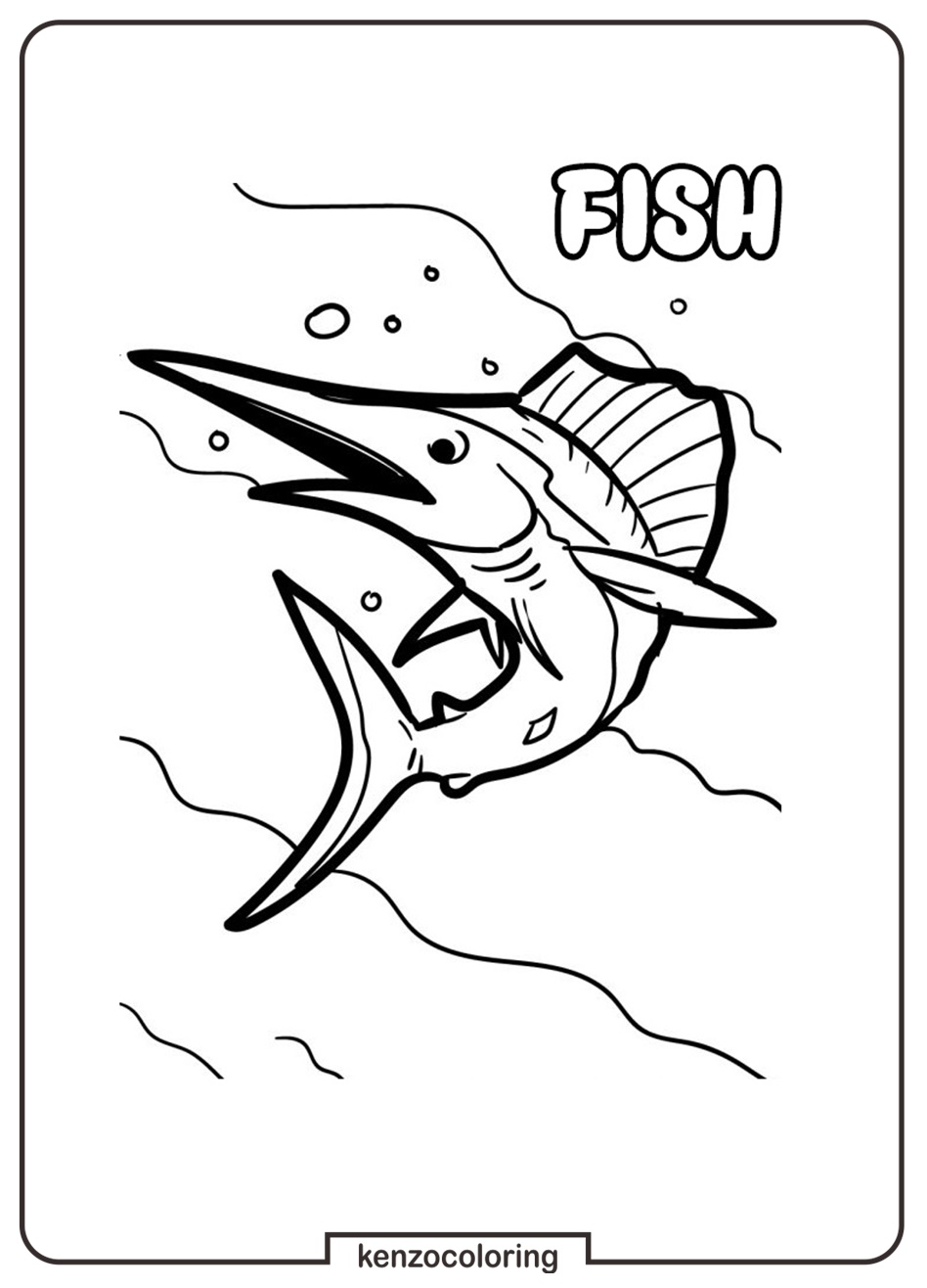 Fish coloring pages for kids