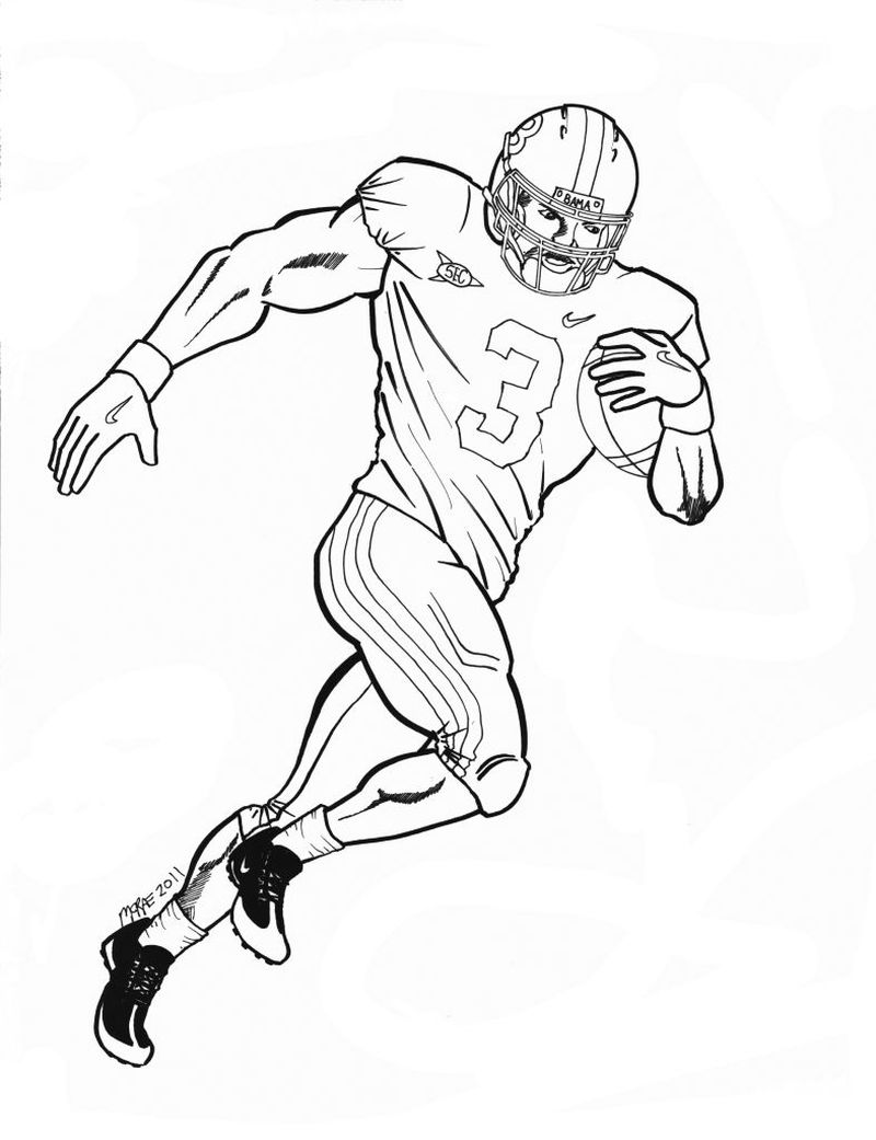 American Football Player Coloring Page 6 Football Helmet Coloring Pages