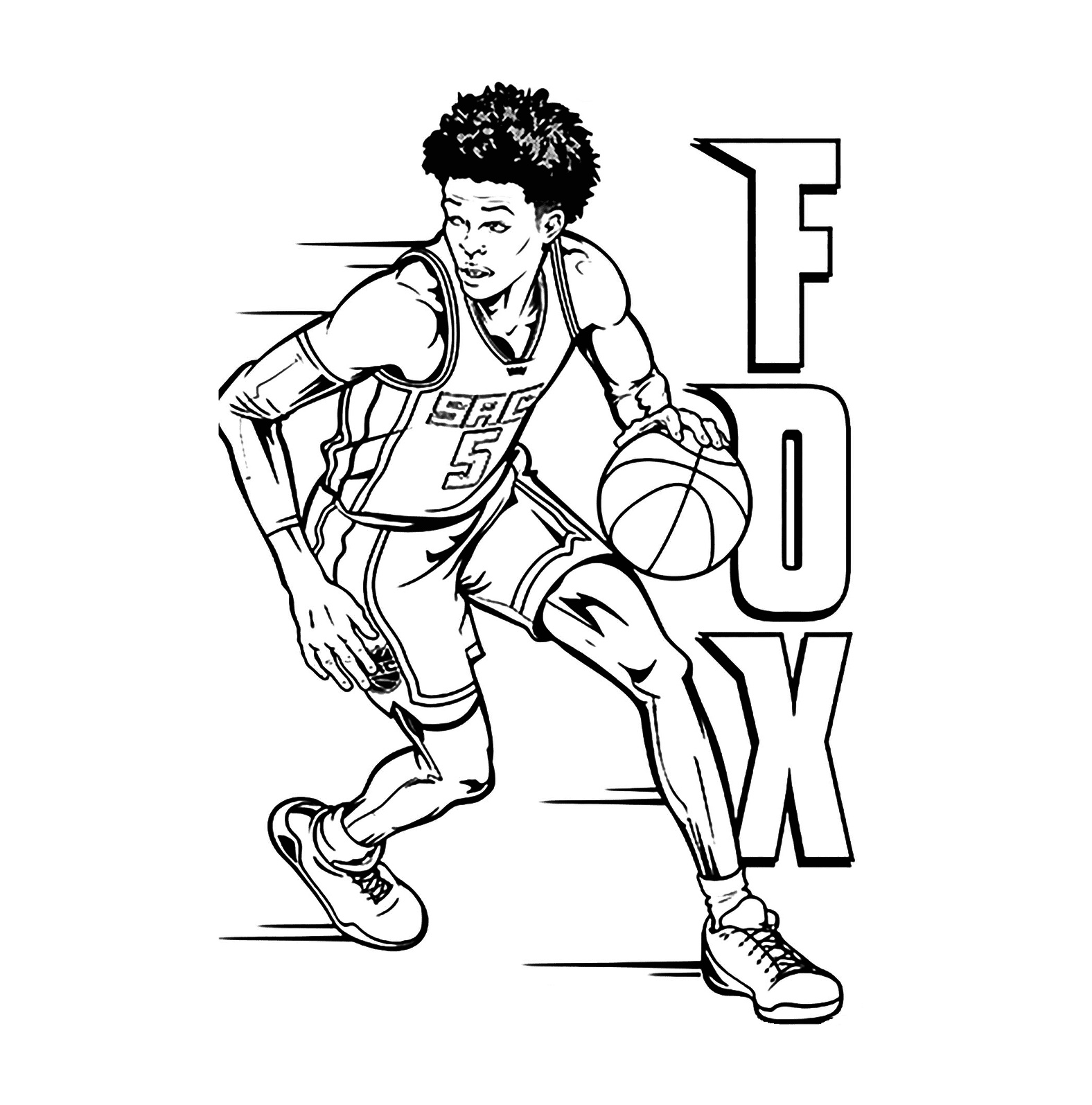 Basketball Player Coloring Page 3 Fox Basketball Player Coloring Page