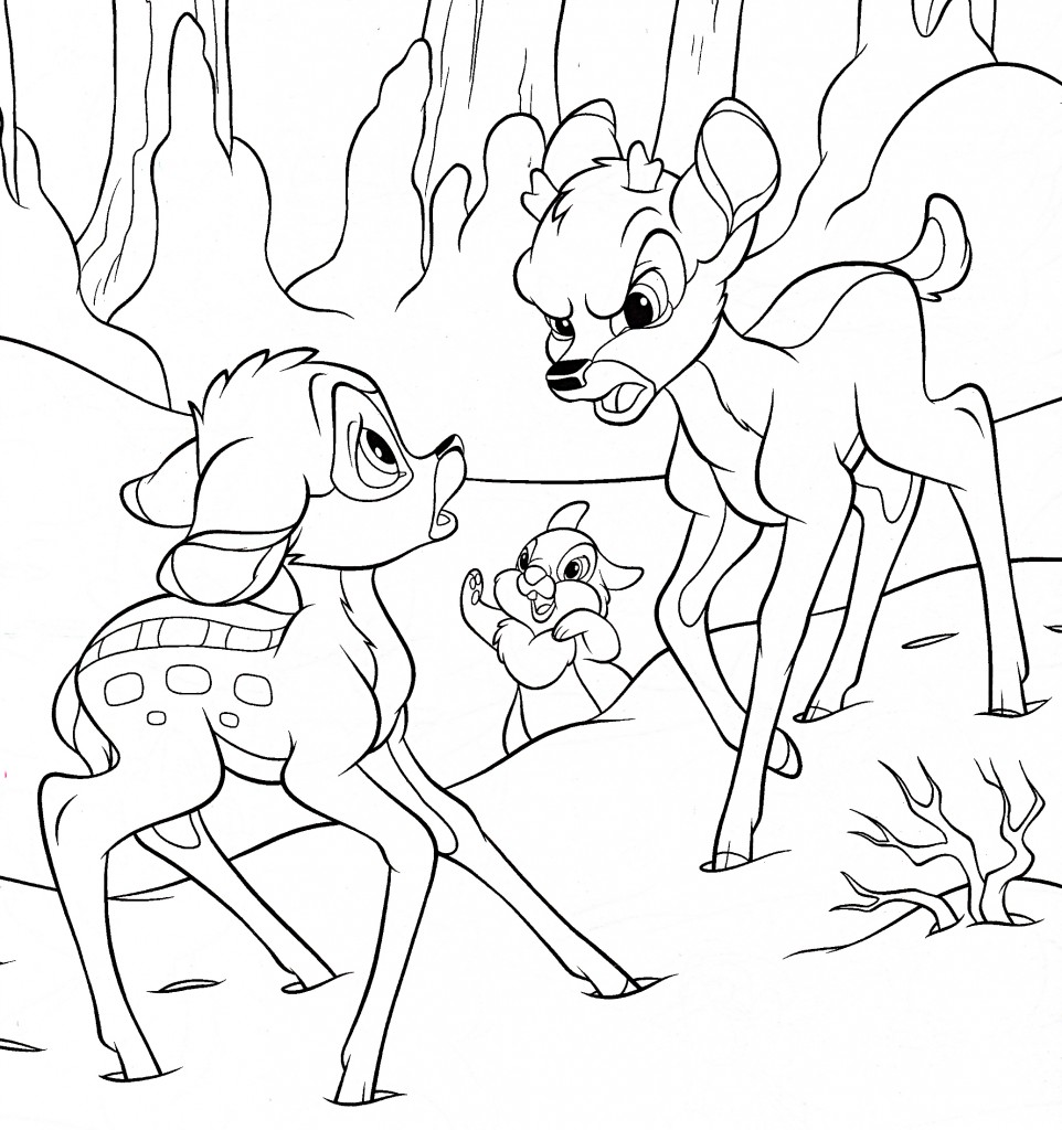 Bambi Coloring Page 3 Free Coloring Pages Bambi And Friends