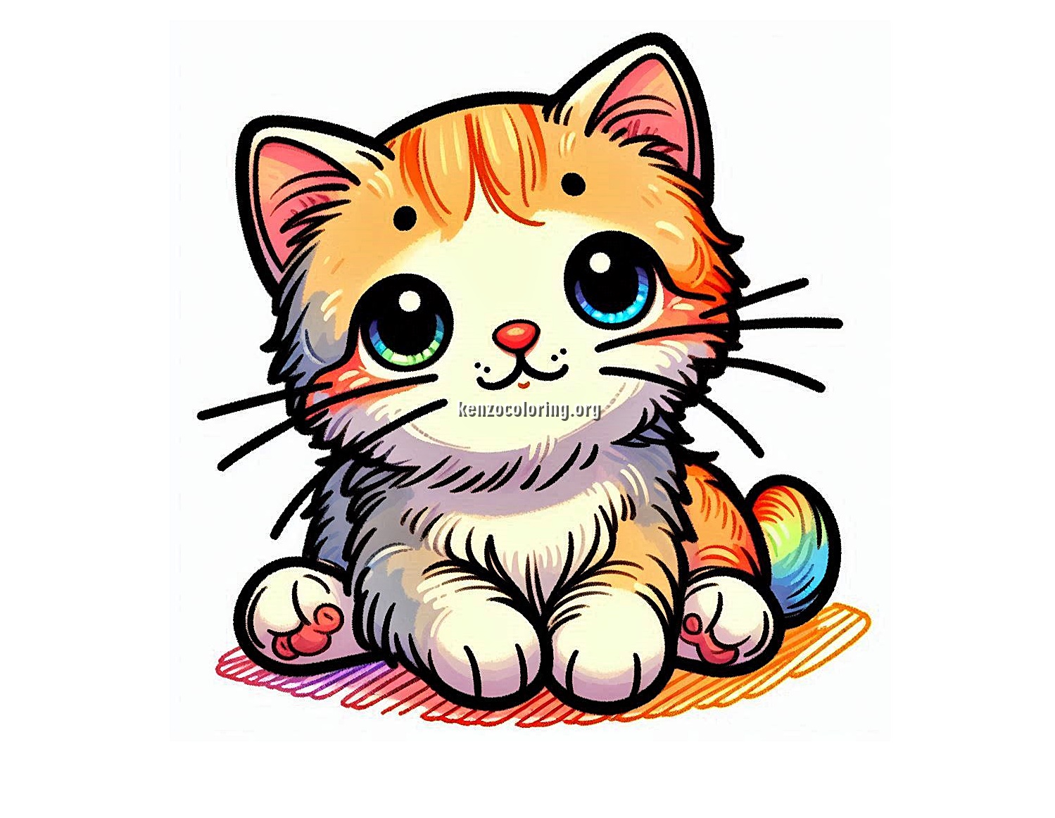 Cute Kitten Coloring Page for Kids 7 Image a Kitten Coloring