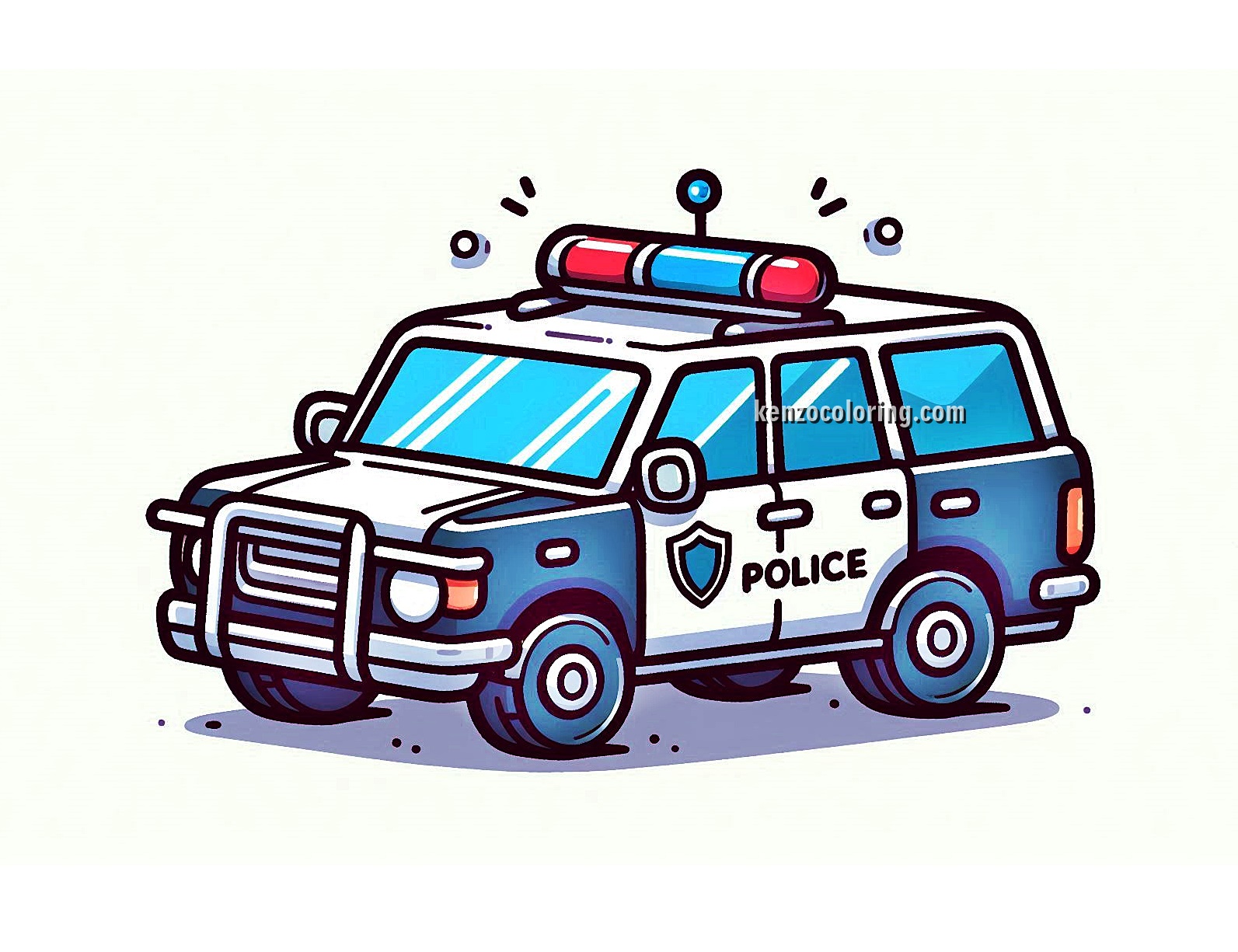 Police Car Coloring Page 12 Image a Police Car Coloring