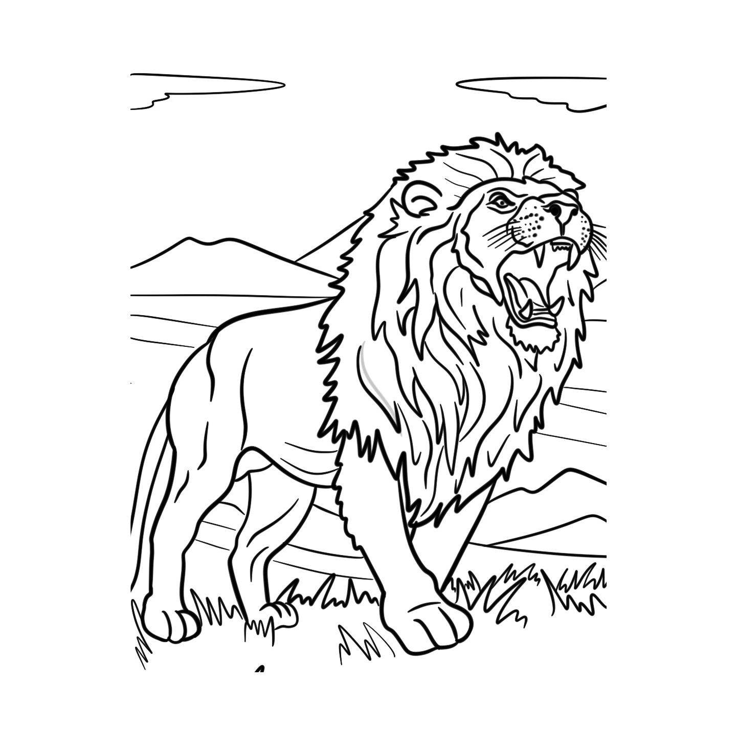 King of The Jungle Lion Coloring Page 2 Lion Coloring Page Print