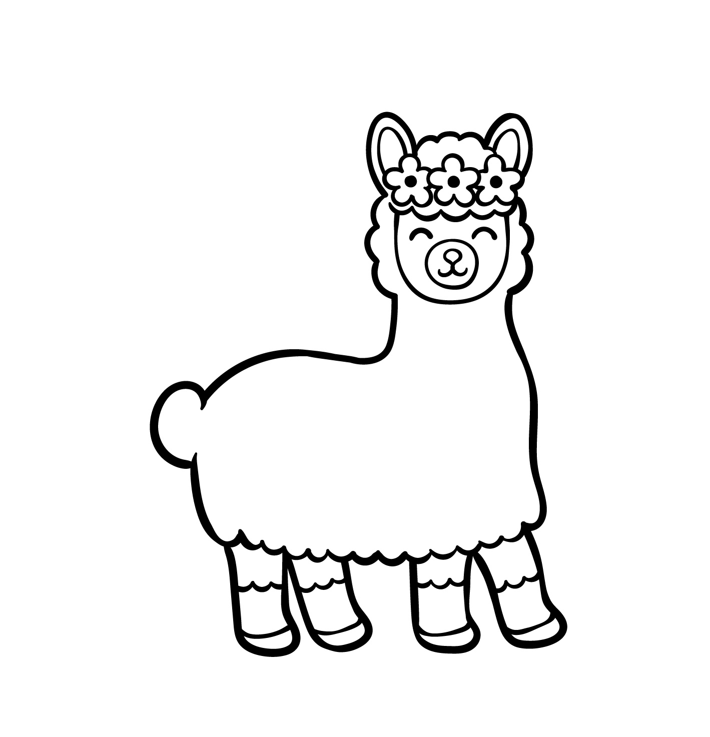 Soft Furry Animals Llama Coloring Pages 4 Llama coloring page