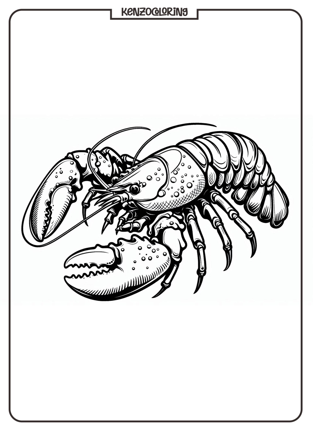 Amazing Sea Creatures, Lobster Coloring Page 3 Online Lobster coloring page for kids