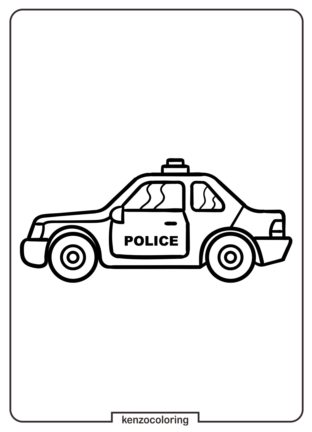 Police Car Coloring Page 11 Printable Police Car Drawing to be Colored