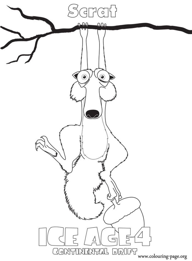 Scrat Ice Age Coloring Page