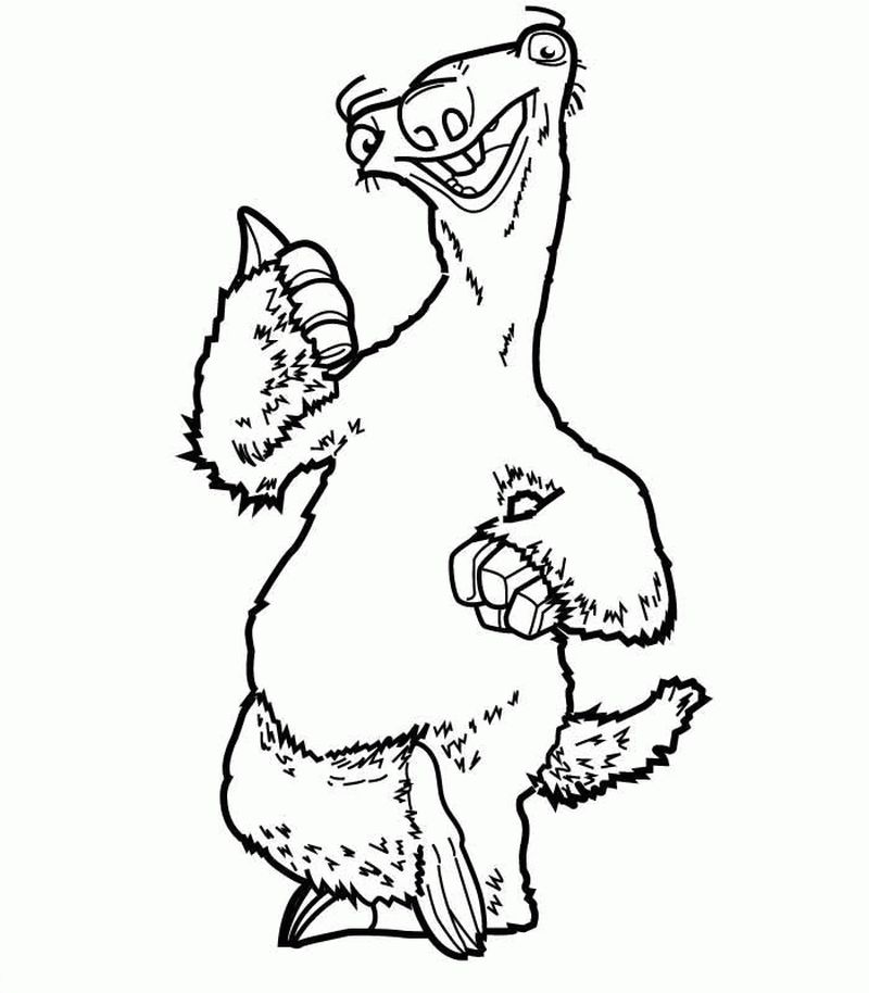 The Fun and Quirky Sloth, Sid Ice Age Coloring Page 2 Sid Ice Age Coloring