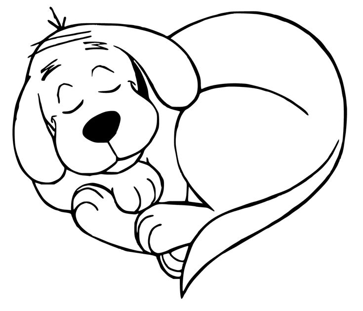 Cute Sleeping Dog Coloring Pages for Kids 5 Sleep Dog Coloring page