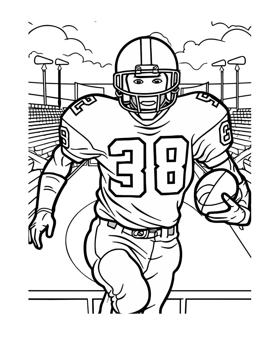 American Football Player Coloring Page 5 american footbal image pages