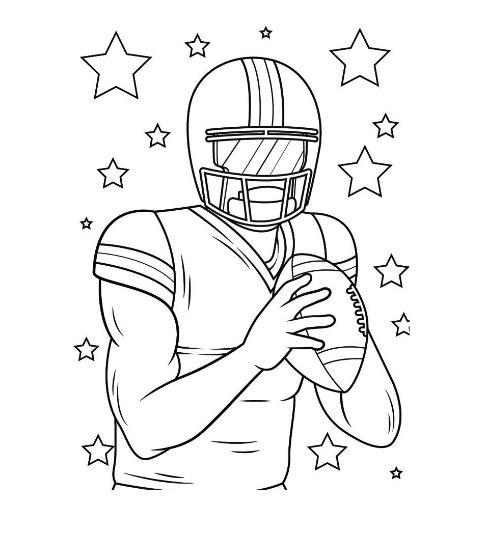 American Footbal Coloring Pages 6 american footbal player coloring