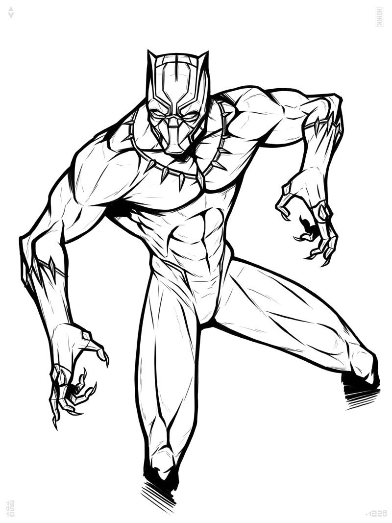 Black Panther Coloring Page 1 black panther cat coloring pages