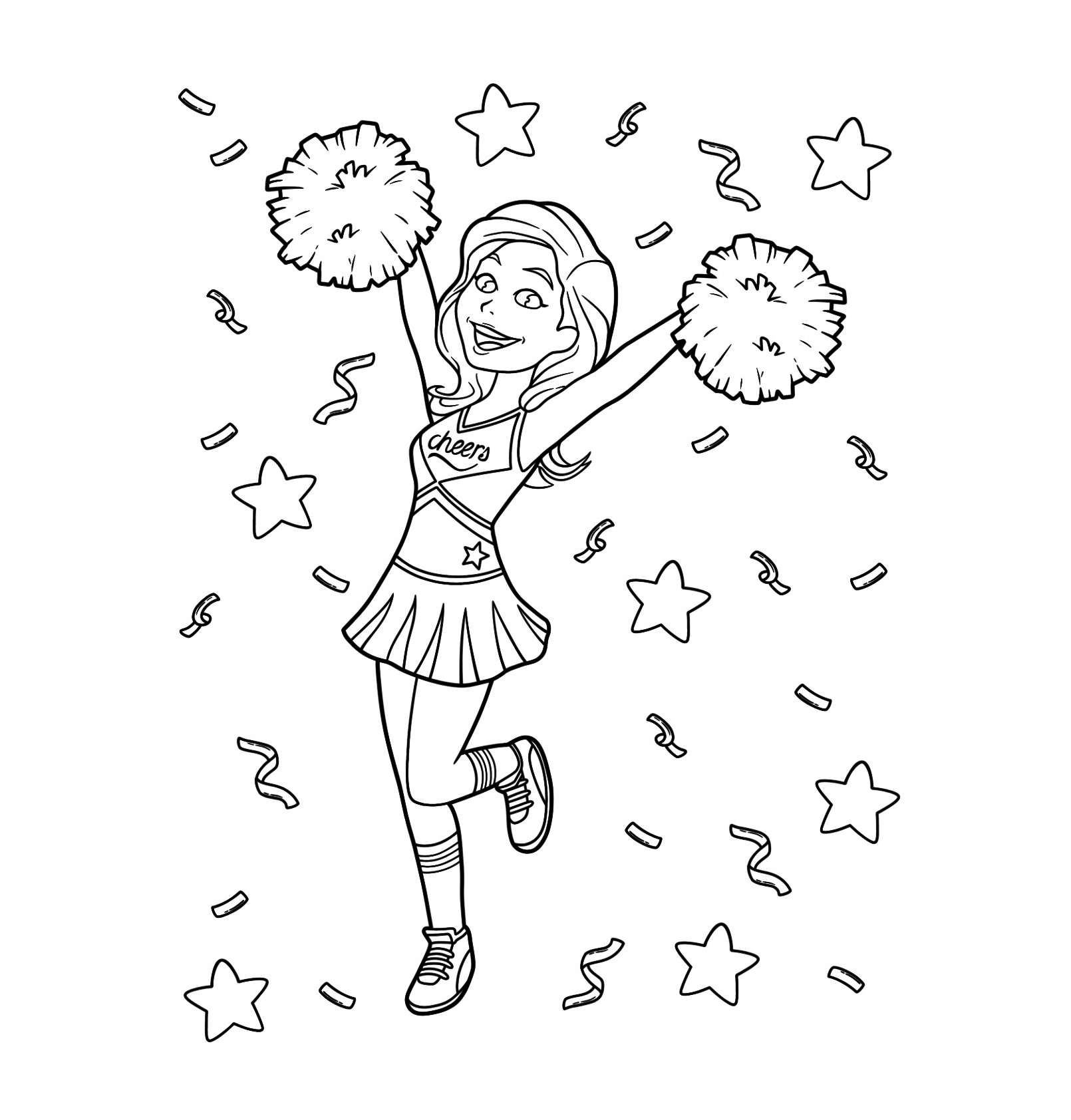 Cheerleader Coloring Pages for Kids 6 cheerleader coloring page