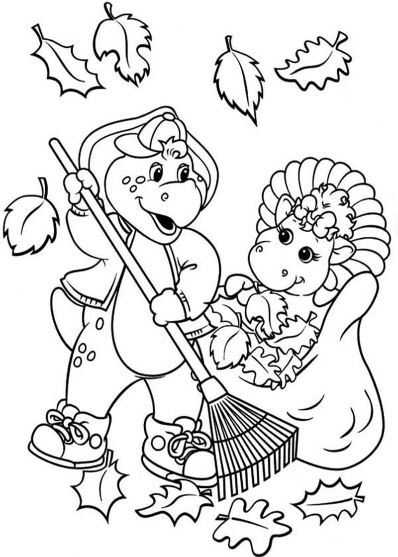 coloring page of barney