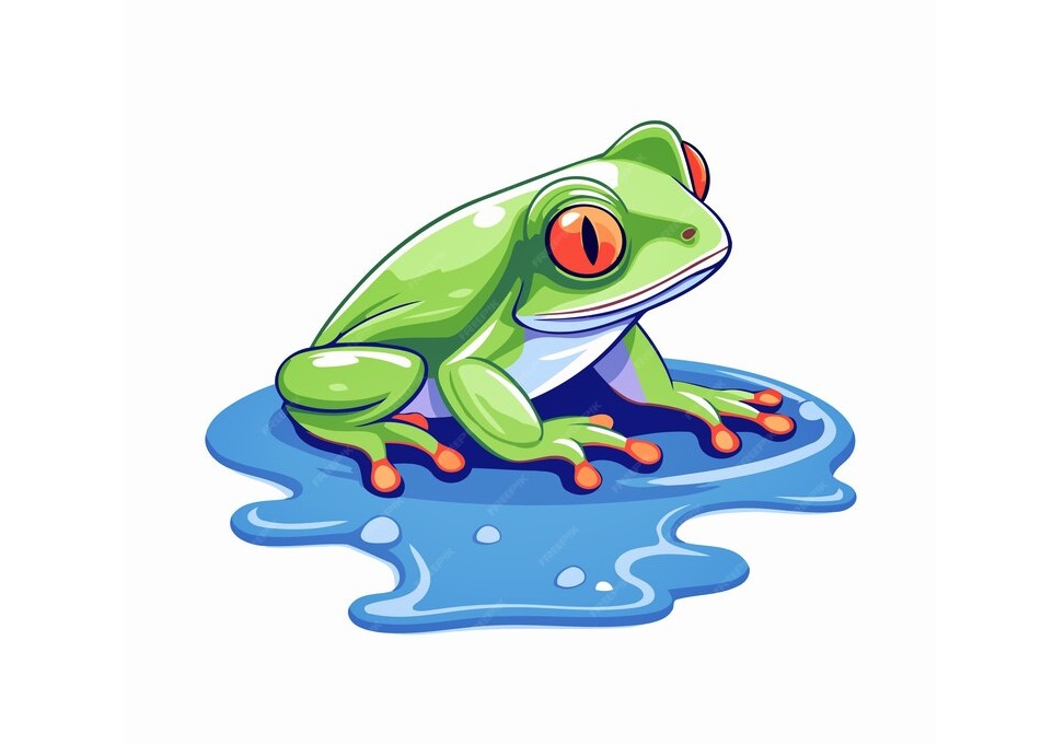 The Cheerful Little Frog Coloring Page 2 frog image coloring page