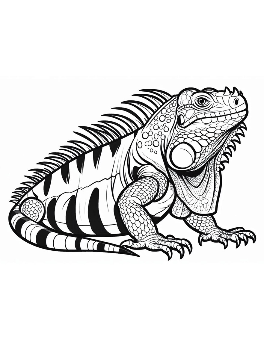 Unique Reptiles Iguana Coloring Page 3 iguana coloring picture - kenzocoloring.org