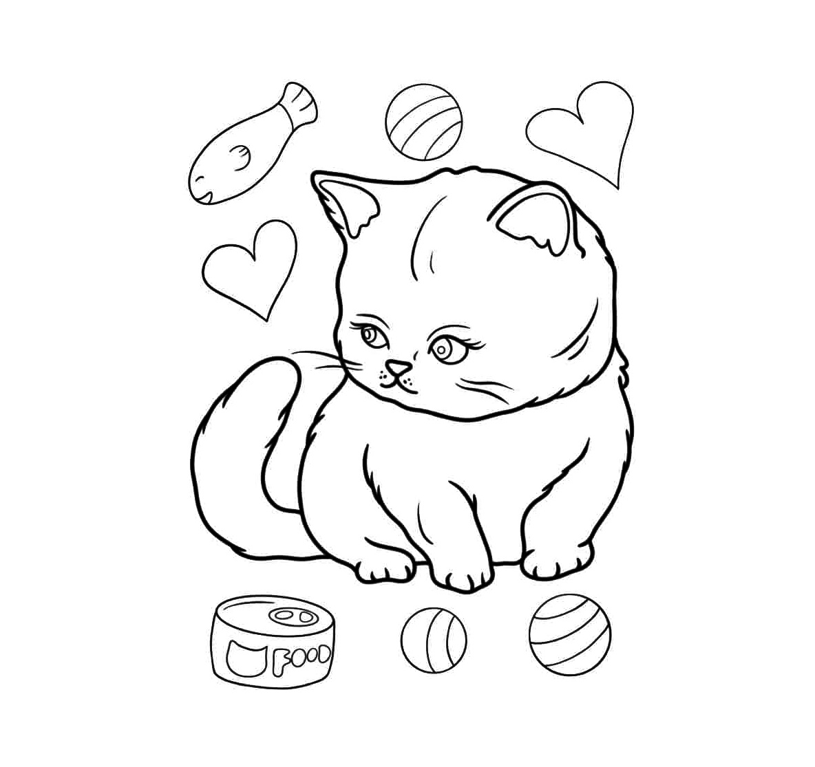 Cute Kitten Coloring Page for Kids 2 kitten coloring for kids