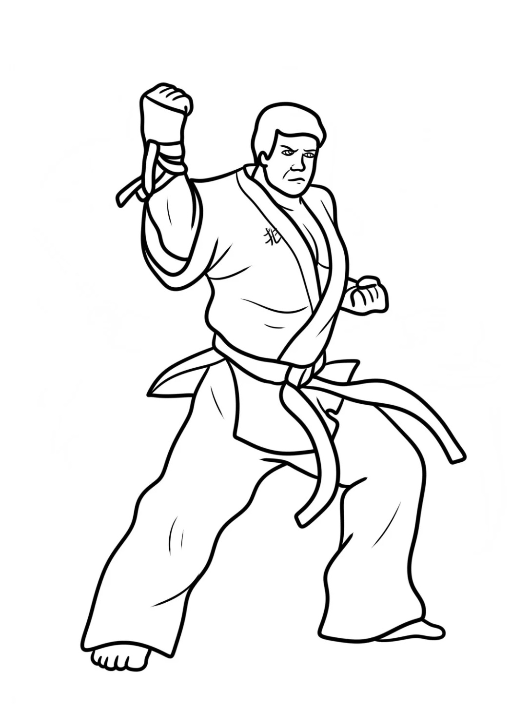 Coloring Page Of Karate Fighter