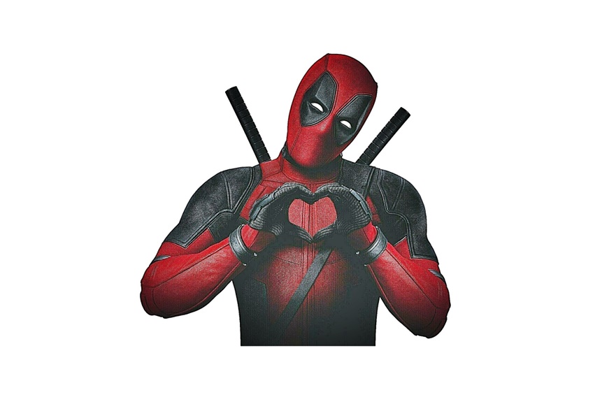 Deadpool Love Heart Coloring Page