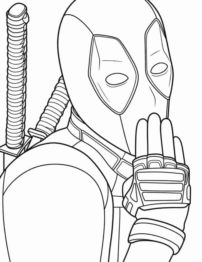 Deadpool Funny Pose Coloring Page 3 Deadpool Making a Funny Pose Coloring