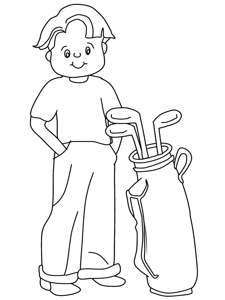 Golfer Coloring Page print