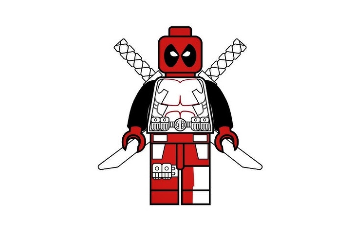 Deadpool LEGO Coloring Page