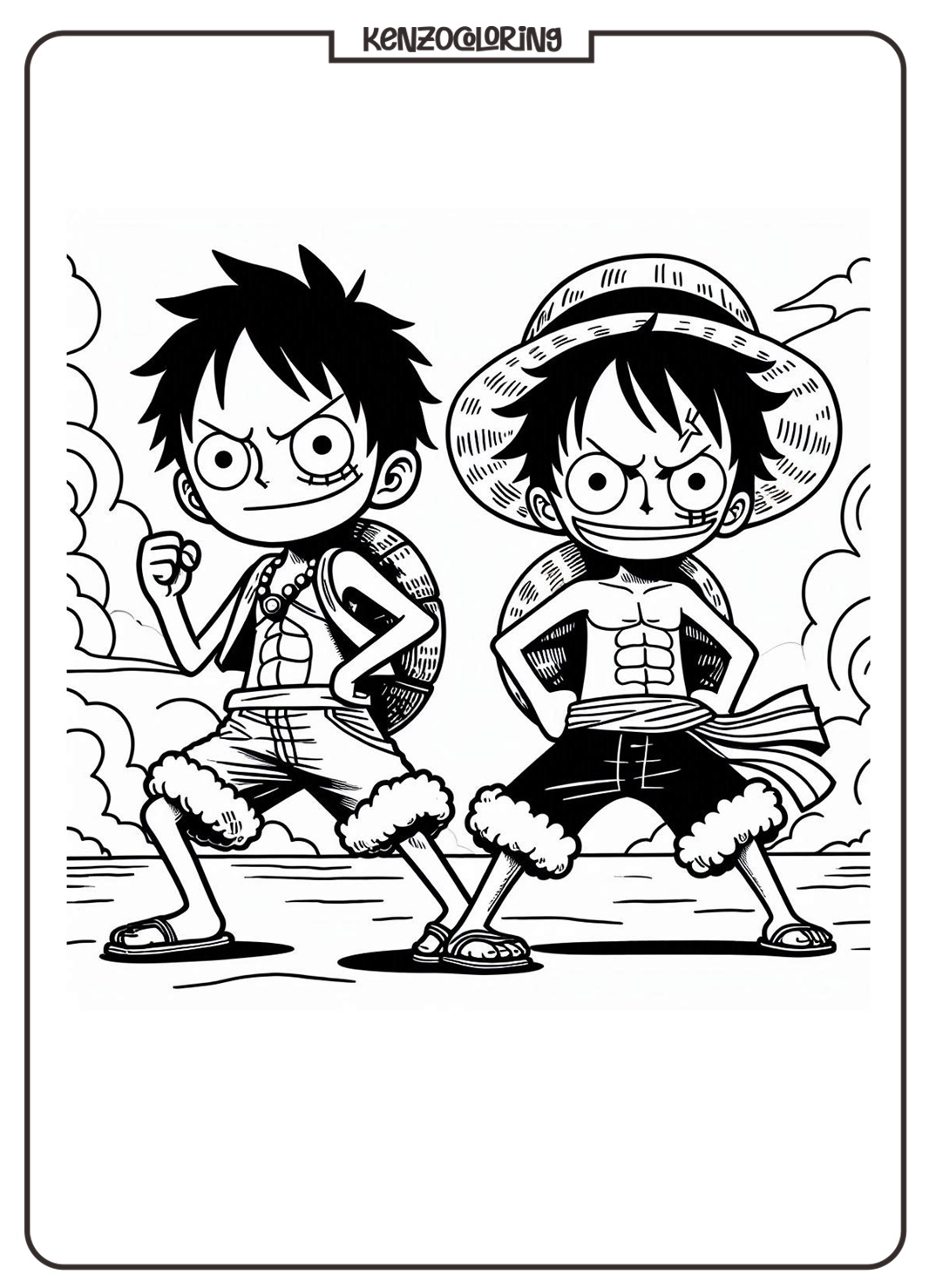 Monkey D. Luffy One Piece Coloring Page 3 Monkey D. Luffy One Piece Coloring Pages