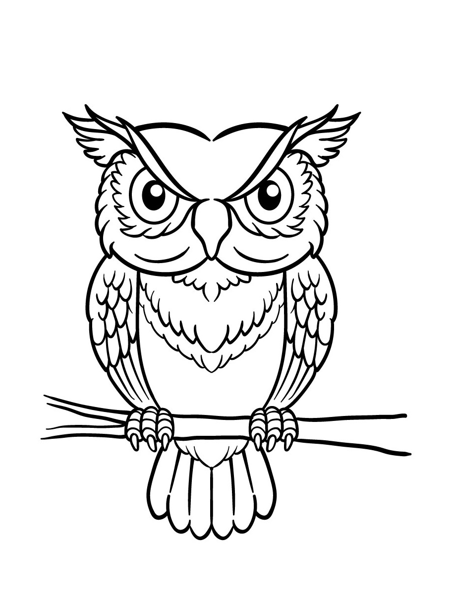 Owl Coloring Page for Kids 2 owl page coloring download