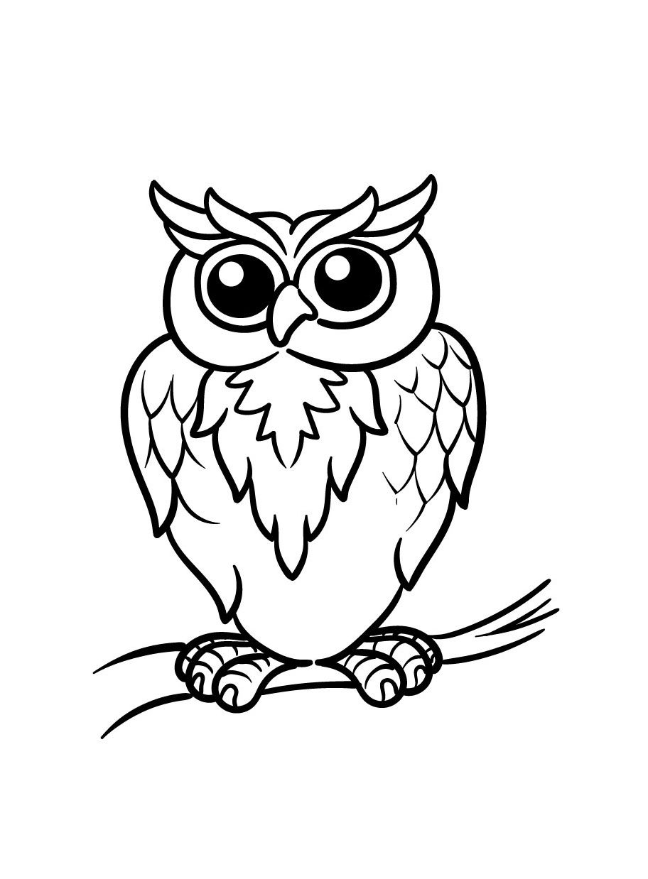 Owl Coloring Page for Kids 3 owl page coloring print