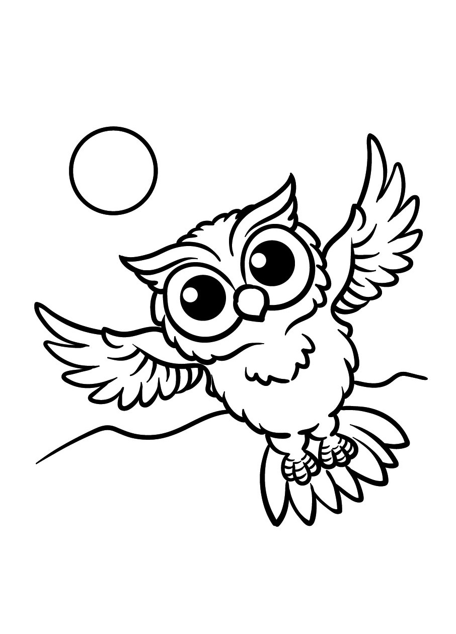owl pages coloring free