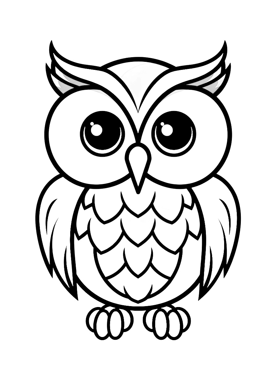 Owl Coloring Page for Kids 6 owl pages coloring