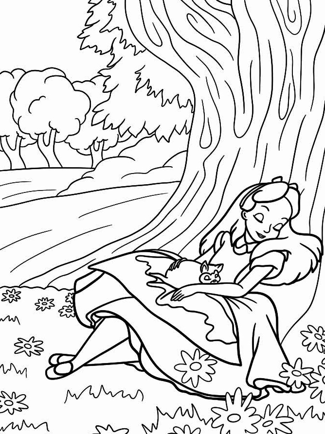 Alice In Wonderland Coloring Page 3 Alice In Wonderland Coloring Page
