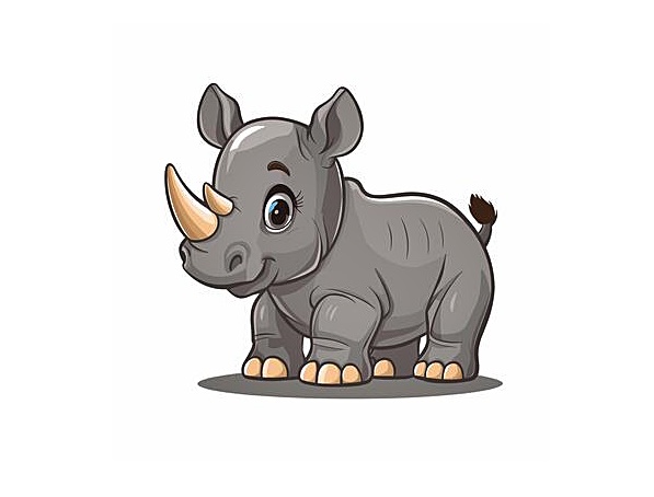 Cute Baby Rhinoceros Coloring Page 1 Cute Baby Rhino Coloring Image