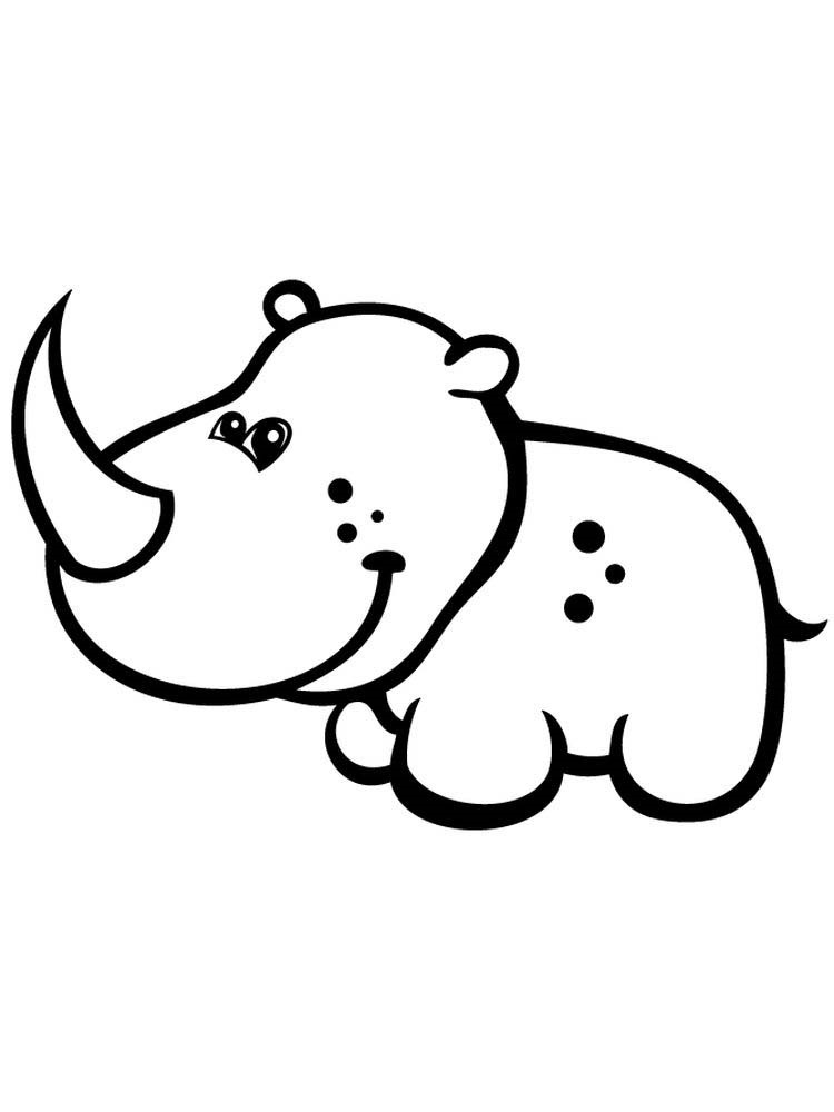 Cute Baby Rhinoceros Coloring Page 3 Cute Baby Rhino Coloring Pages