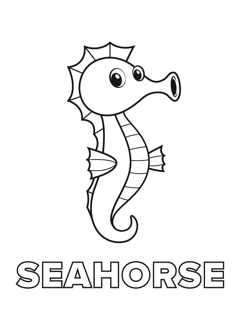 Dive into a Magical Underwater World with Seahorses Coloring Page 4 Free Seahorse Coloring Pages