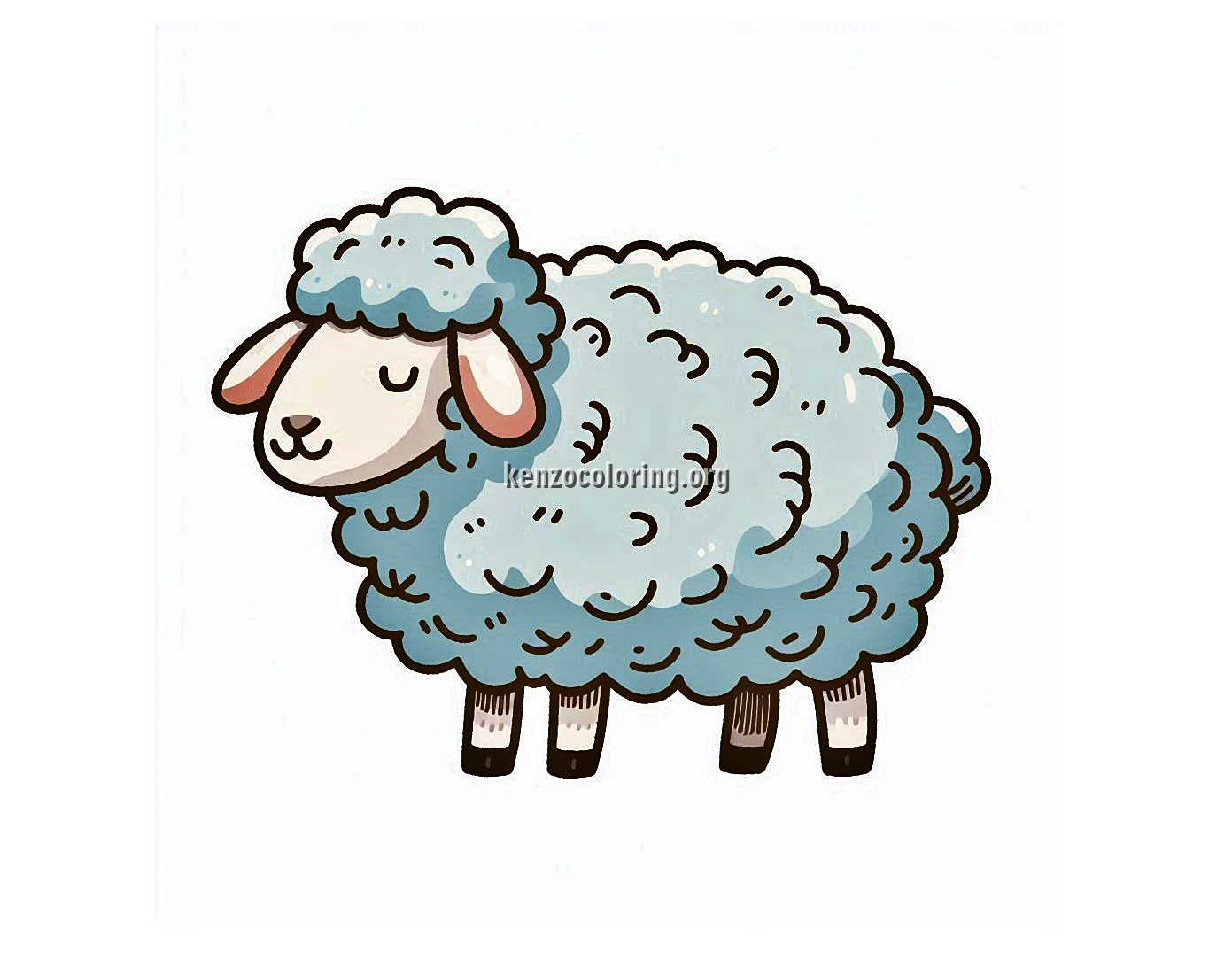 Sheep Coloring Page 8 Image a Sheep animal coloring