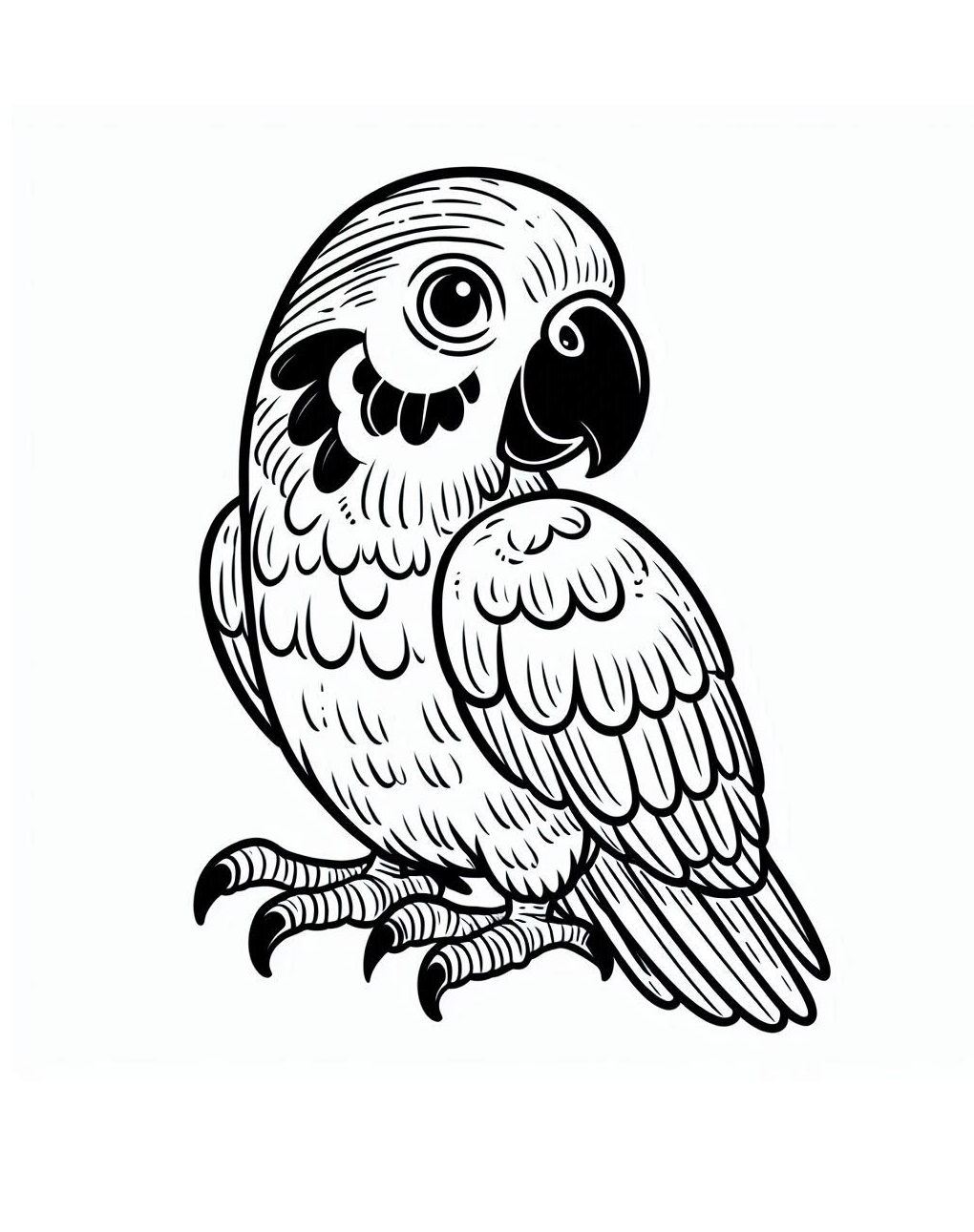 One of the Most Colorful Birds in the World, Parrot Coloring Page 1 Parrot Coloring Pages - kenzocoloring.org