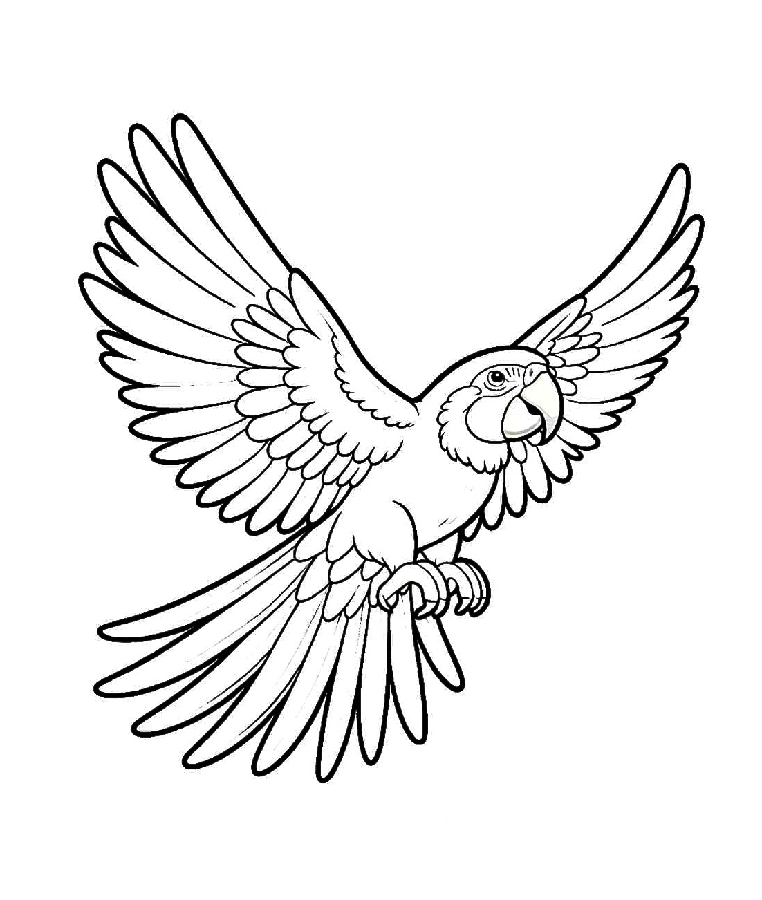 Parrot in Flight Coloring Pages 4 Parrot in flight coloring page