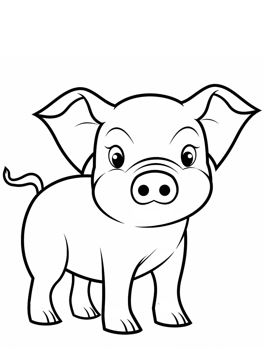Pig Coloring Page Print