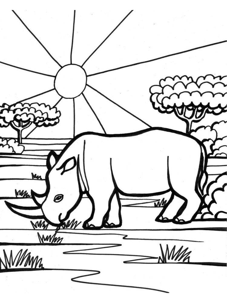 Strongest and Most Impressive Animals, Rhinoceros Coloring Page 3 Printable Rhino Coloring Page Pdf