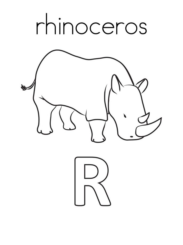 Strongest and Most Impressive Animals, Rhinoceros Coloring Page 5 Printable Rhino Coloring Page