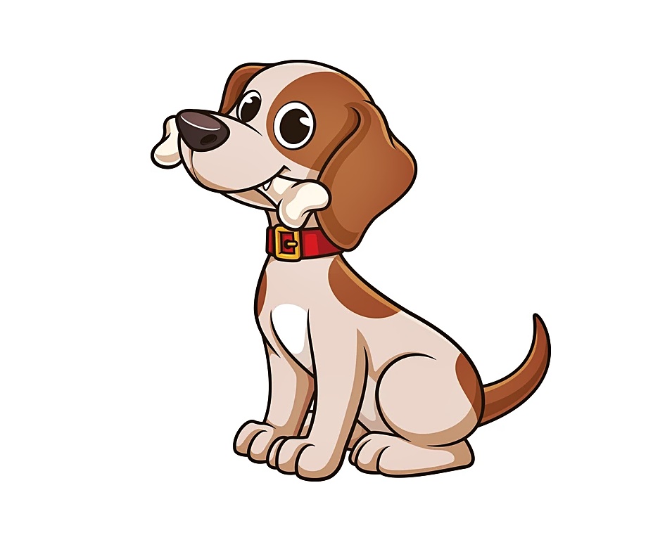 Puppy Biting Bone Coloring Page 3 Puppy Biting Bone Image