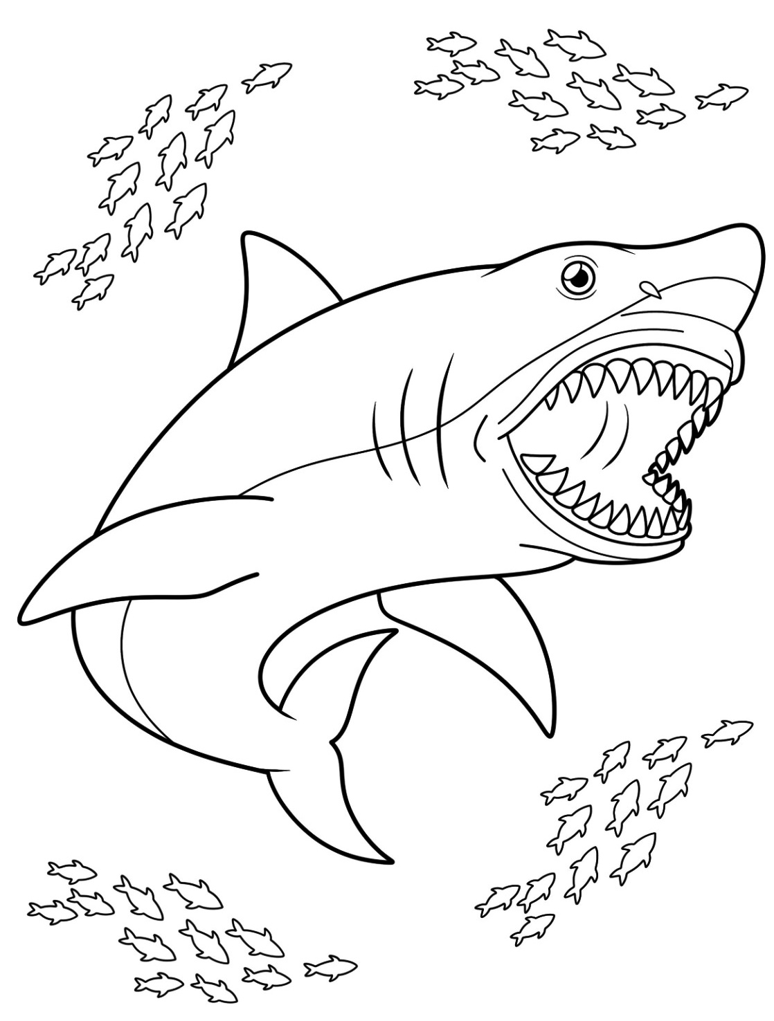 Dive into Adventure with a Mighty Shark Coloring Page 1 Shark Coloring page