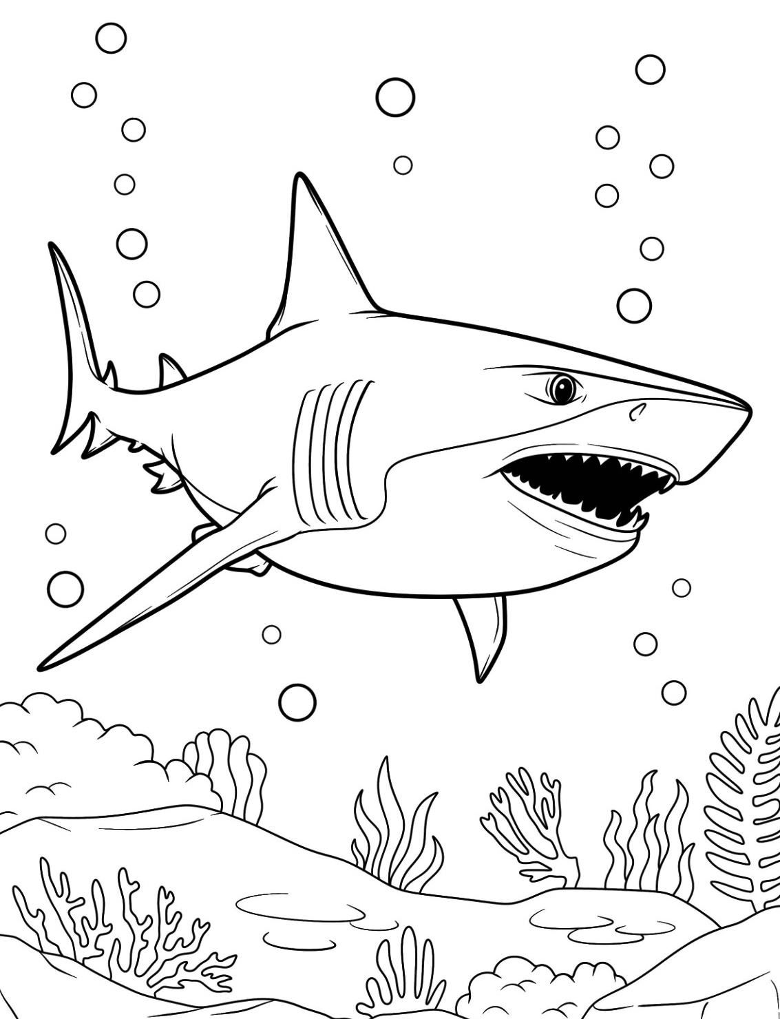 Dive into Adventure with a Mighty Shark Coloring Page 3 Shark Coloring pages Free