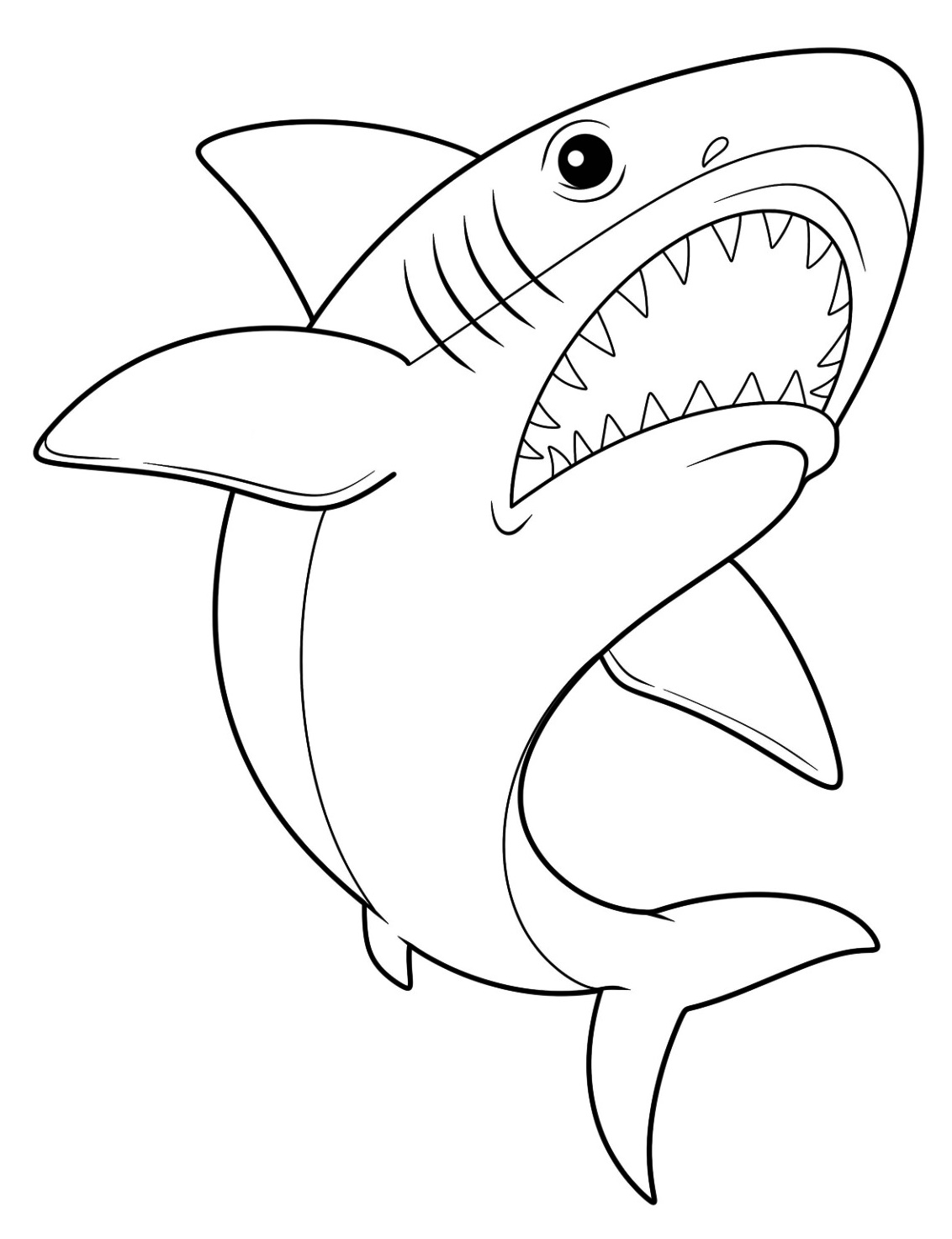 Dive into Adventure with a Mighty Shark Coloring Page 4 Shark Coloring pages kenzocoloring