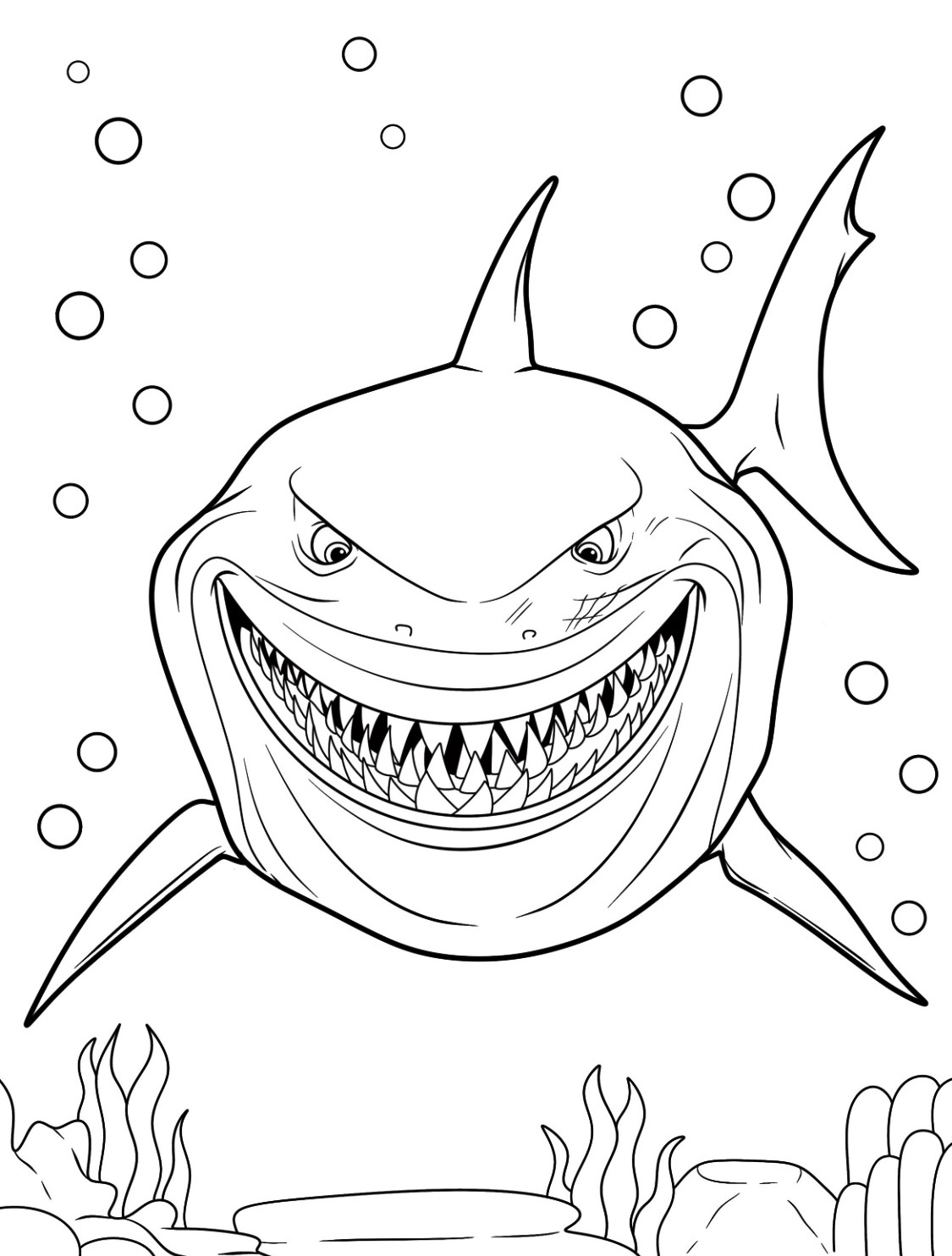 Dive into Adventure with a Mighty Shark Coloring Page 5 Shark Coloring pages