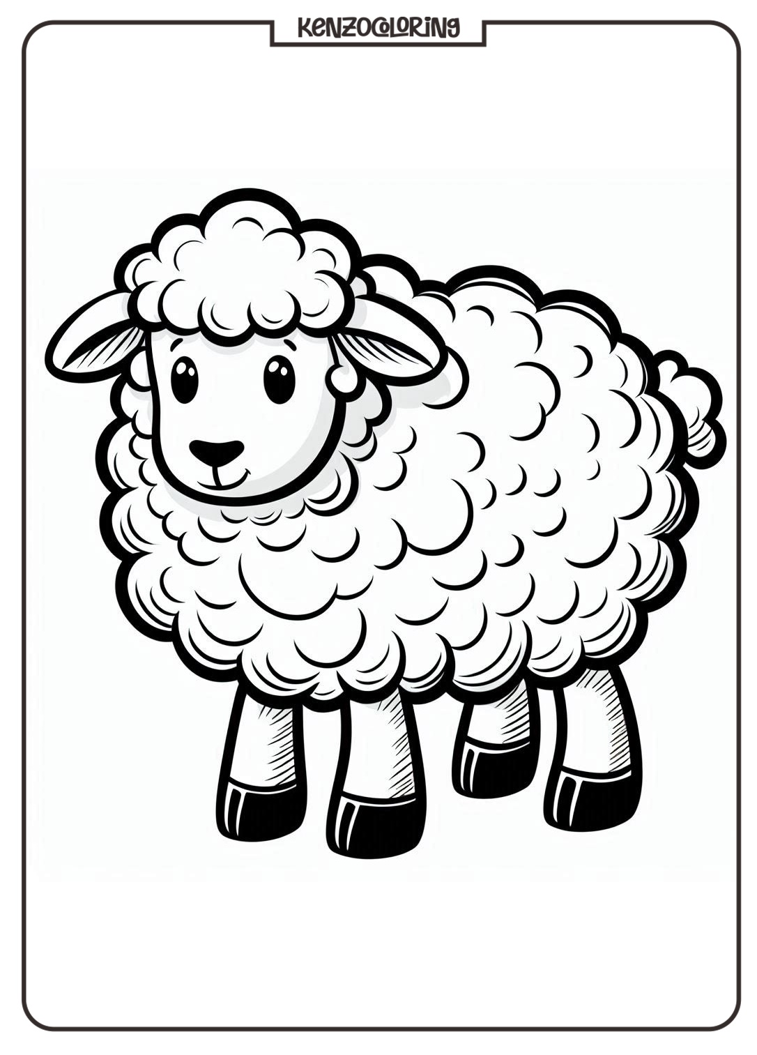 Sheep Coloring Page 6 Sheep animal coloring page