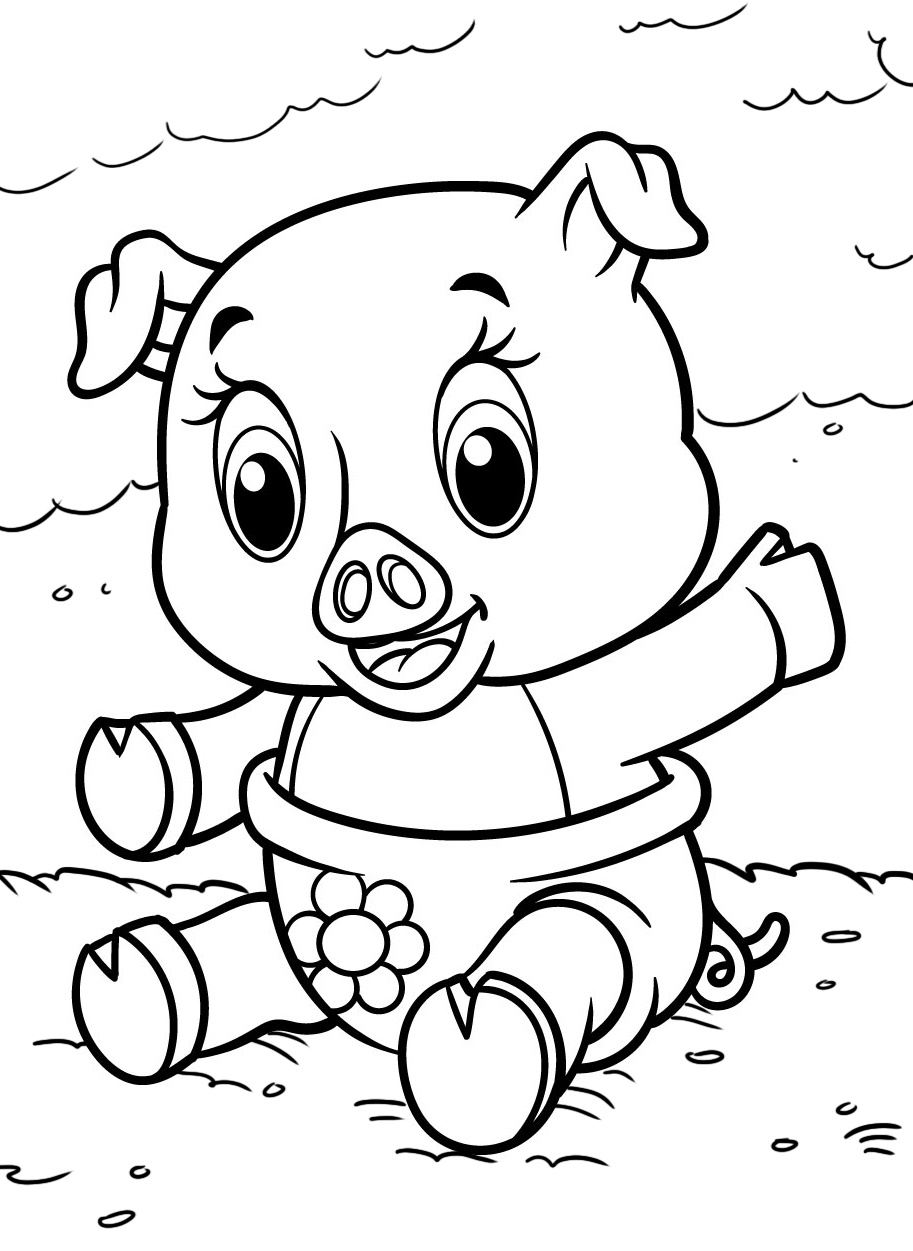 Cute Baby Pig Coloring Page 1 baby pig coloring page for kids