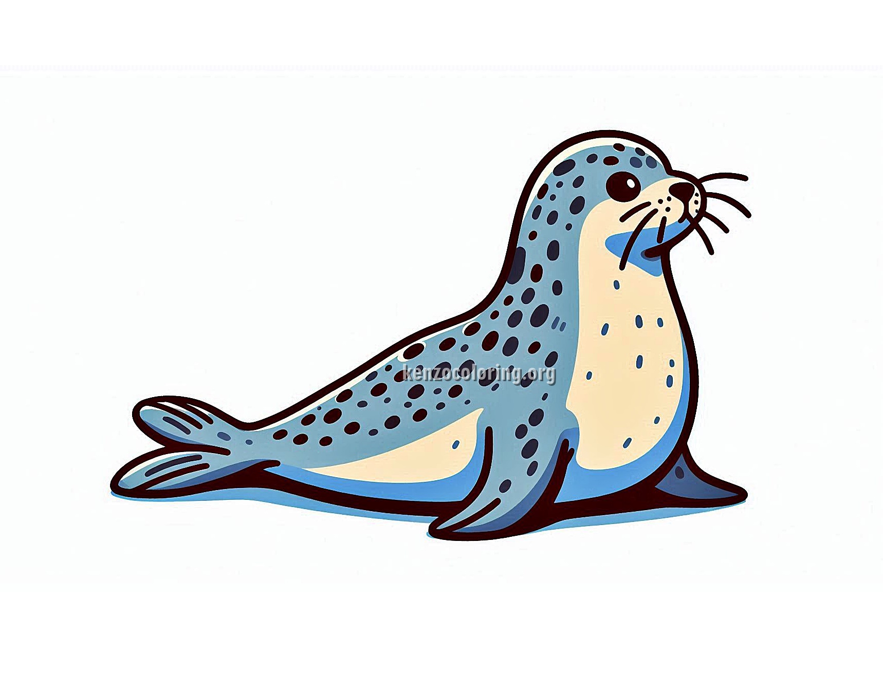 Splash into Fun with a Playful Seal Coloring Page 1 image a seal coloring