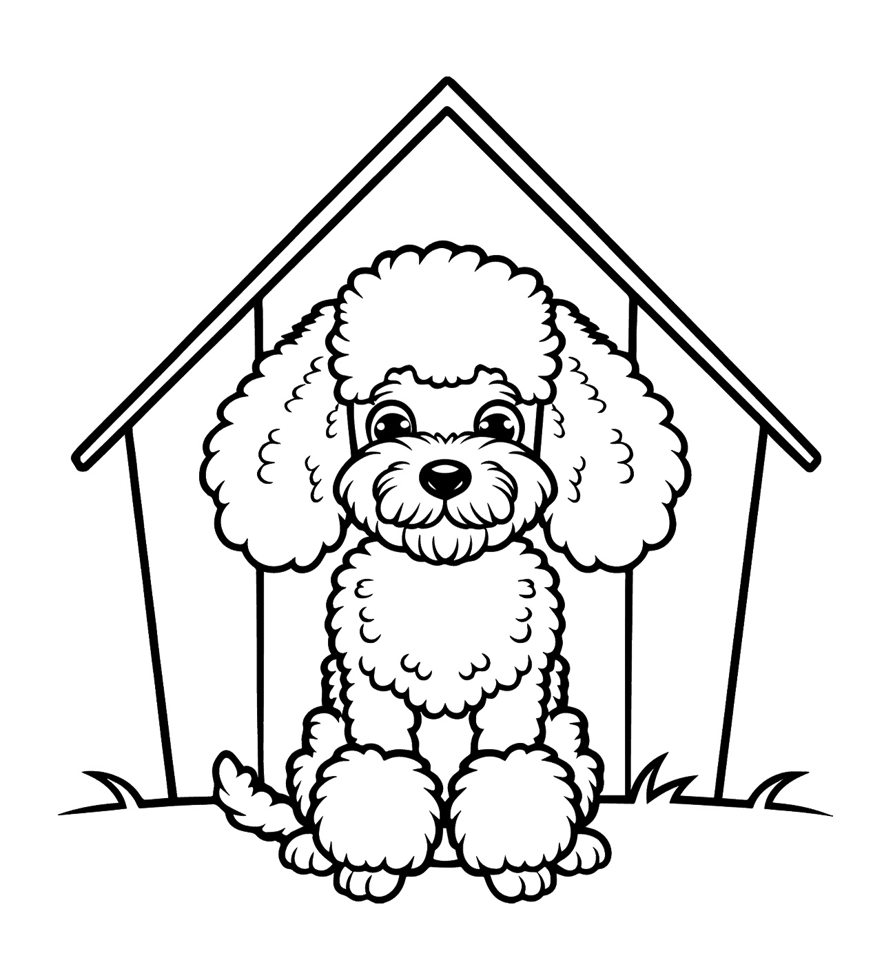Cute Curly Poodle Coloring Page 3 poodle coloring pages